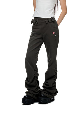 [JIKOO] bow pleated trousers