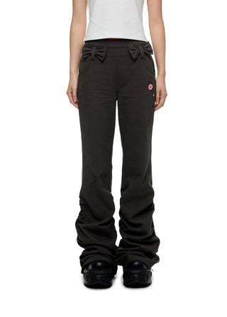 [JIKOO] bow pleated trousers