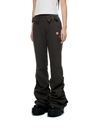 [JIKOO] bow pleated trousers