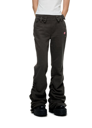 [JIKOO] bow pleated trousers