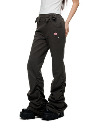 [JIKOO] bow pleated trousers