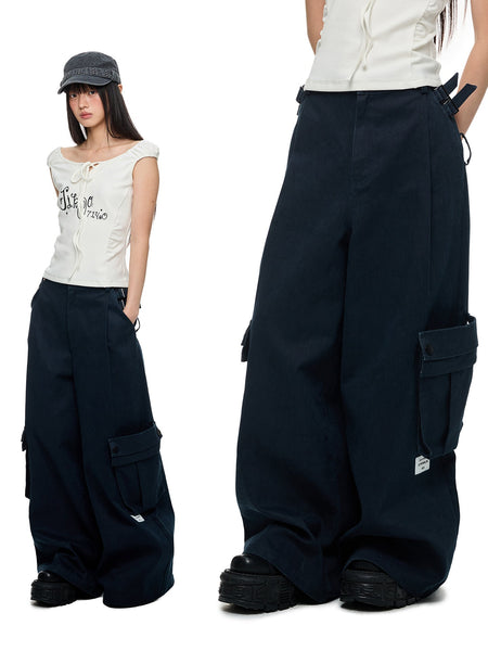 [JIKOO] multi-pocket cargo pants