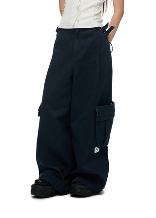 [JIKOO] multi-pocket cargo pants