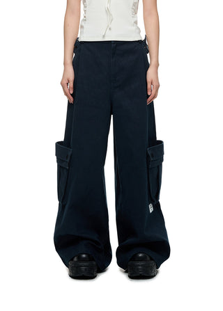 [JIKOO] multi-pocket cargo pants