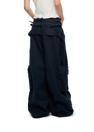 [JIKOO] multi-pocket cargo pants