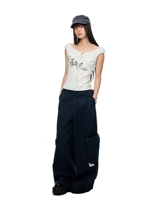 [JIKOO] multi-pocket cargo pants