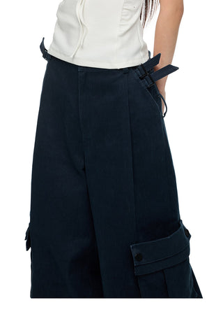 [JIKOO] multi-pocket cargo pants