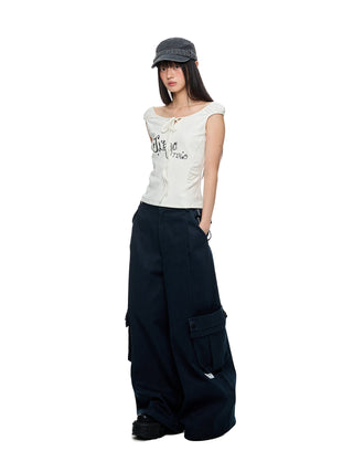 [JIKOO] multi-pocket cargo pants