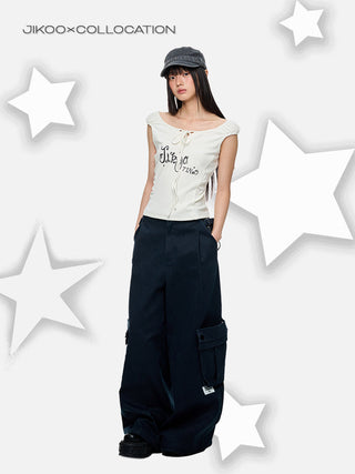 [JIKOO] multi-pocket cargo pants