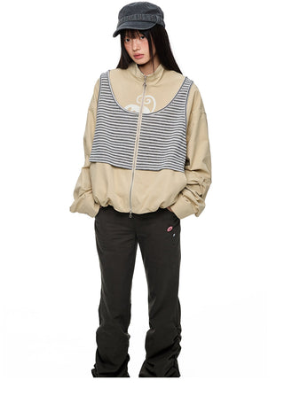 [JIKOO] contrast corset top