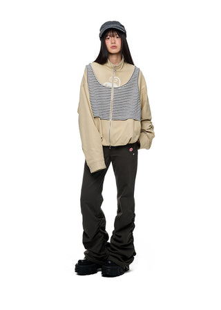 [JIKOO] contrast corset top