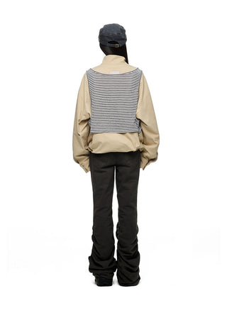 [JIKOO] contrast corset top