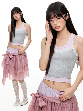 [JIKOO] rhinestone camisole top