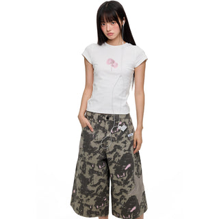 [JIKOO] printed short tee