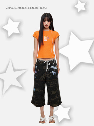 [JIKOO] printed short tee