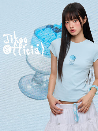 [JIKOO] printed short tee