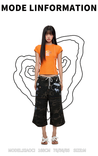 [JIKOO] printed short tee