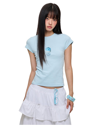 [JIKOO] printed short tee