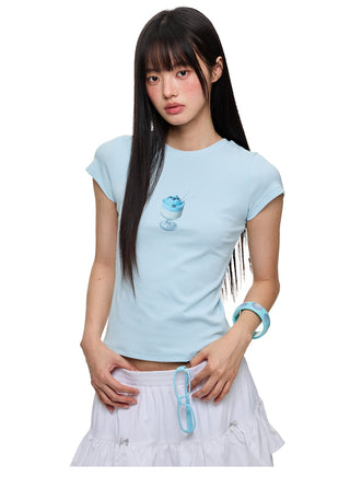 [JIKOO] printed short tee