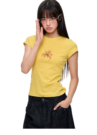 [JIKOO] printed short tee
