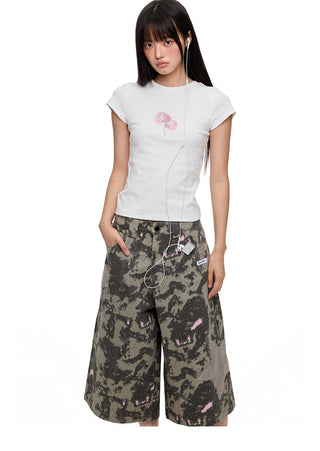 [JIKOO] printed short tee