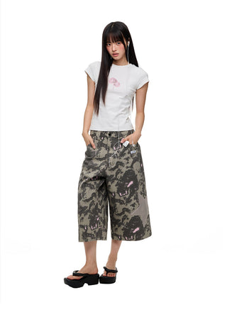 [JIKOO] printed short tee
