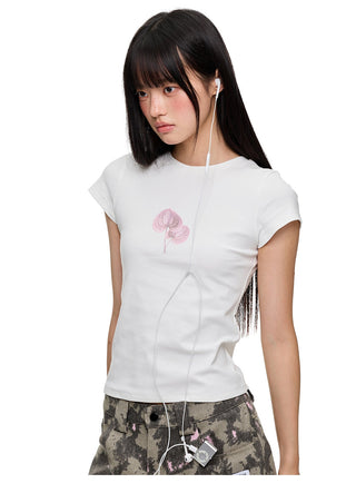 [JIKOO] printed short tee