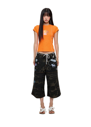[JIKOO] printed short tee