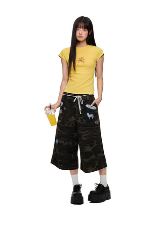 [JIKOO] printed short tee