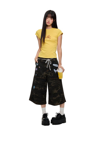 [JIKOO] printed short tee
