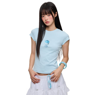 [JIKOO] printed short tee