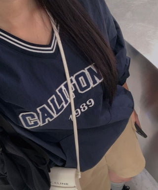 Korea casual letter embroidered top