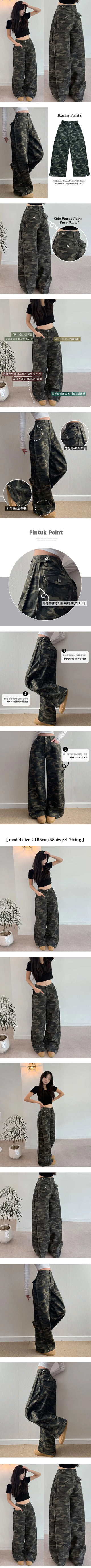 Hip Mood Pintuck Cargo Two-Way Long Wide Pants Wide & Balloon Fit  Cargo Button Pocket Side Pintuck Wide Pants All Seasons Y2K Cotton Pants