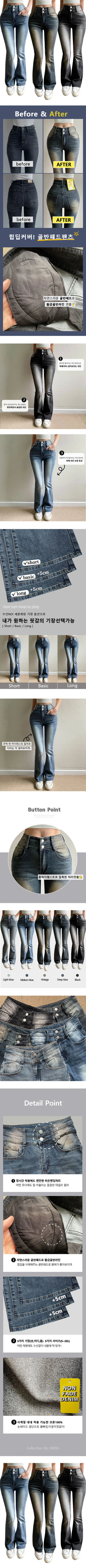 High-Waisted Two-Button Bootcut Washed Denim Pants Autumn Winter Lower Body Covering Jeans Pants