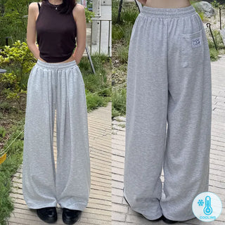 Cool Mesh Back Patch! Air Cool Pocket Pintuck Lower Body Cover Wide Elastic Waist Pants Daily Two-Way Short Long Training Pants Ice Cool Wide Pants