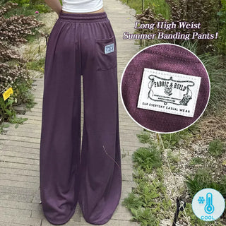 Cool Mesh Back Patch! Air Cool Pocket Pintuck Lower Body Cover Wide Elastic Waist Pants Daily Two-Way Short Long Training Pants Ice Cool Wide Pants