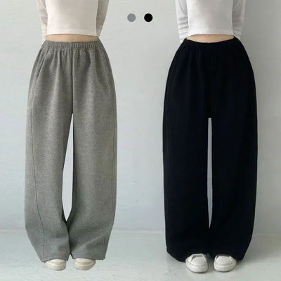 Spring Arrival  Balloon Fit Two-way High-waisted Elastic Waist Long Wide Training Pants Autumn Pintuck Pants