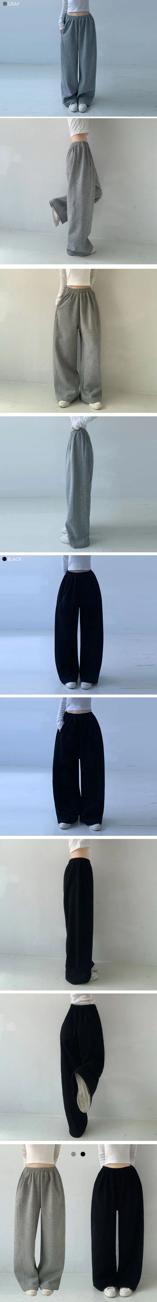 Spring Arrival  Balloon Fit Two-way High-waisted Elastic Waist Long Wide Training Pants Autumn Pintuck Pants