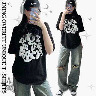 Oversized Printed Summer Round Boxy Fit Short Sleeve T-shirt
