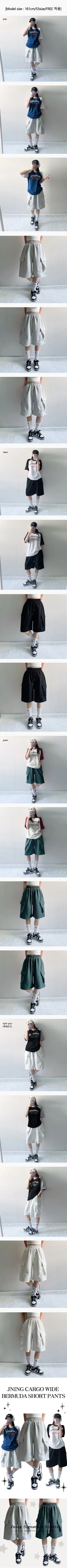 *Basic & Cargo Selection*  High-Waisted Pintuck & Cargo Shorts Summer Elastic Bermuda Pants