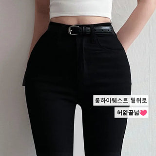 Hidden Elastic Waist Cotton Bootcut Pants Stretch High-waisted Long Bootcut Autumn Cotton Pants