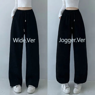 High-Waisted Elastic Wide Pants Long Wide Pants