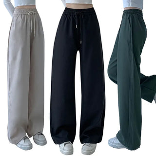 High-Waisted Elastic Wide Pants Long Wide Pants