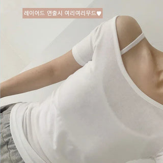 Daily Crop Basic Sleeveless Top  Round Inner Strap Sleeveless Student School Uniform Crop Sleeveless Inner Top Sleeveless
