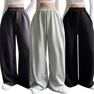Elastic Waist Pintucks Size Pintucks Elastic Waist Wide High-Waisted Training Pants All Seasons