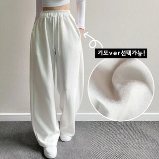 Elastic Waist Pintucks Size Pintucks Elastic Waist Wide High-Waisted Training Pants All Seasons
