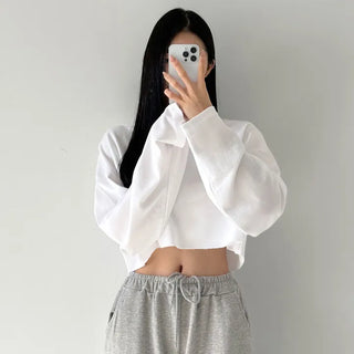 Soft Round Tailored Lamborghini Cropped Long Sleeve Delicate T-shirt Autumn/Winter Transitional Daily Sweatshirt