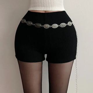 Knit Ribbed Balletcore Pantsless Elastic Waist Shorts New Winter Slim Shorts Ice Cream Balletcore Knit Shorts