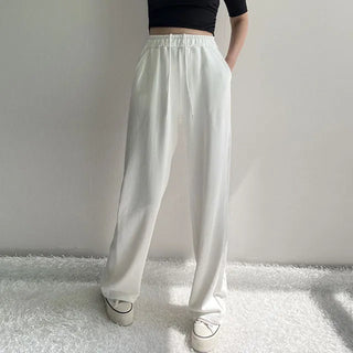 High-waisted Elastic Wide Pants Daily Uniform Pants