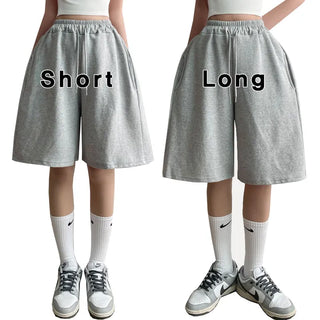 High-Waisted Side Pintuck Bermuda Shorts Spring/Summer Elastic Waist Pants